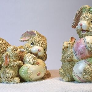 K'S COLLECTION RESIN EASTER BUNNY-BABY-EGG